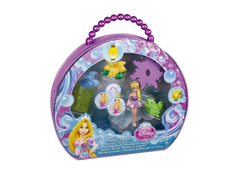 Boneca Princesas Disney Mini Bolsa Diversão na Água Rapunzel Mattel