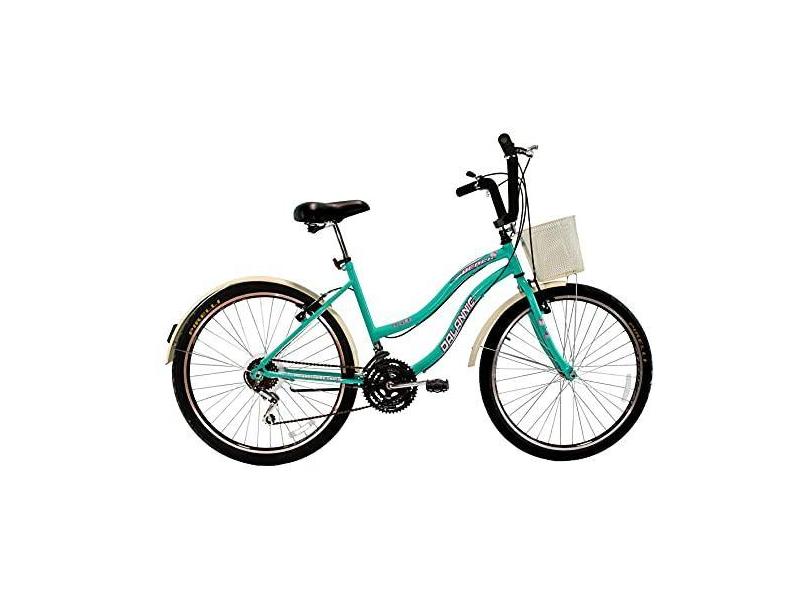 Bicicleta Aro 26 Feminina Beach Retrô 18 Marchas Azul Turquesa