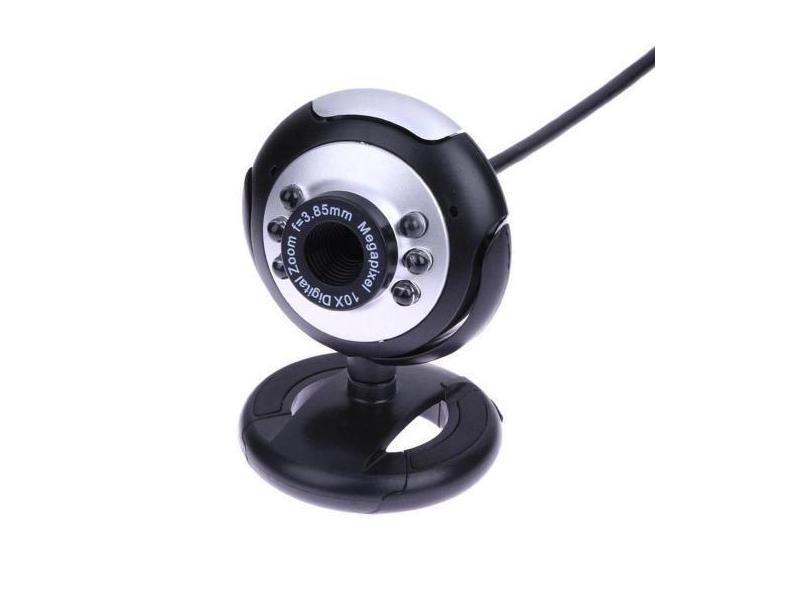 WebCam para PC V4 HD USB com Microfone Preto/Prata - Xtrad