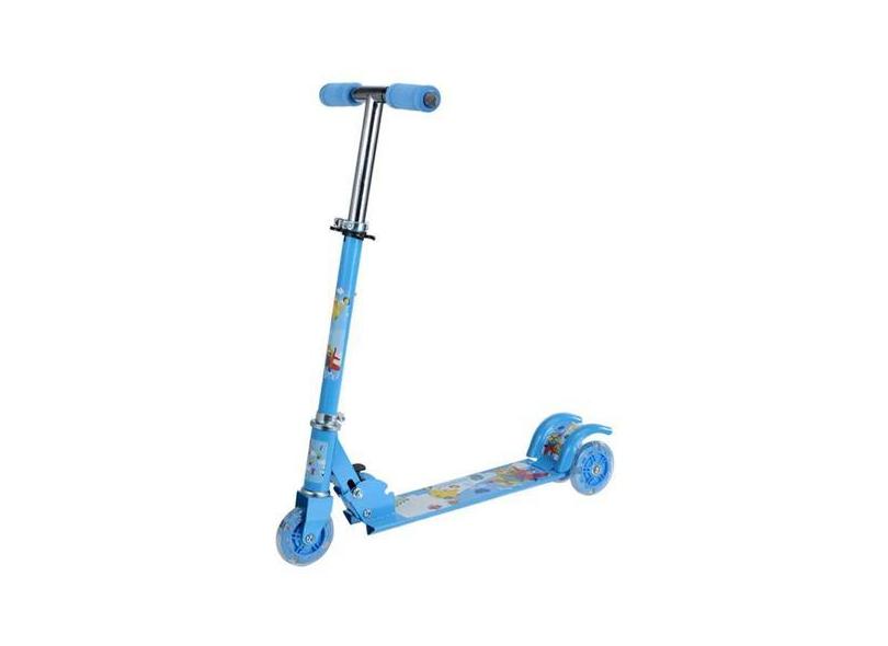 Patinete Infantil Freio Meninos Meninas 3 Rodas Led - Azul - Nza