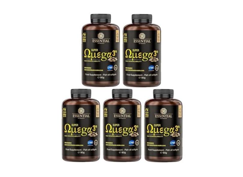 5x Super Ômega 3 TG 1000mg 90 Cápsulas Essential Nutrition