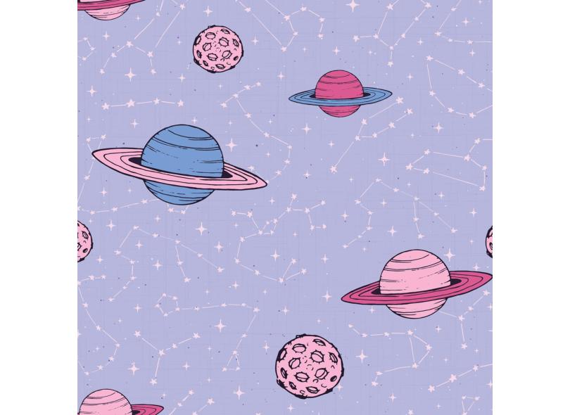 Papel De Parede Espaço Planetas Para Quarto Menina 57X270Cm com o Melhor  Preço é no Zoom