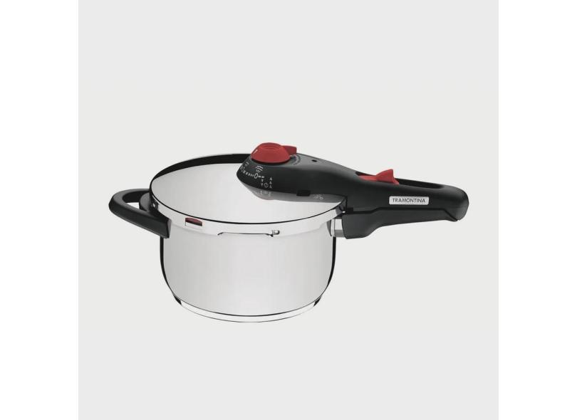 Panela de Pressão Tramontina Solar em Aço Inox 22 cm 4,5 Litros 5 Dispositivos de Segurança