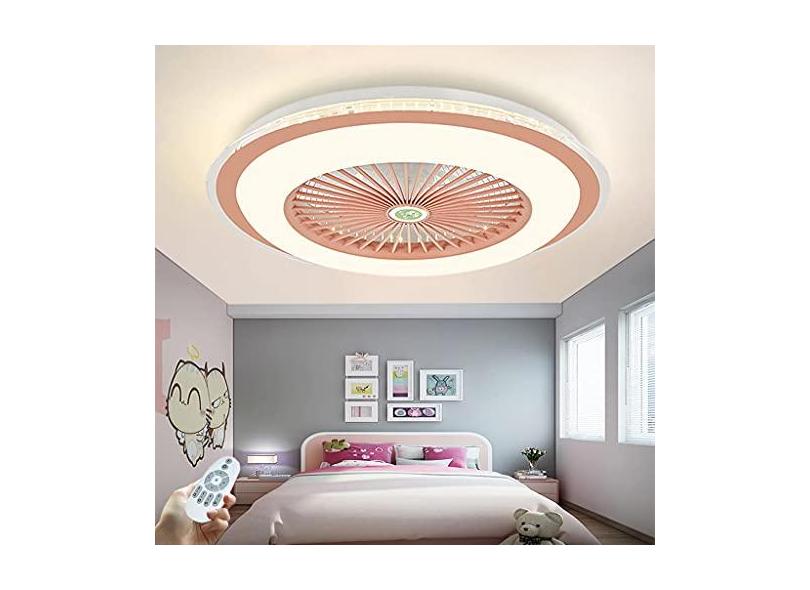 Ventilador de teto LED com lustre de controle remoto Moderno Ventilador de teto para quarto com iluminação Silencioso Ventilador de teto de 3 velocidades com luz Sala de estar Restaurante Es