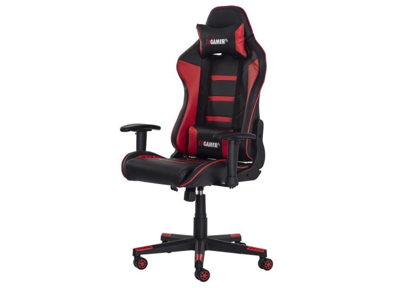 Cadeira Gamer Reclinável Giratória Preto/Vermelho Ajustável