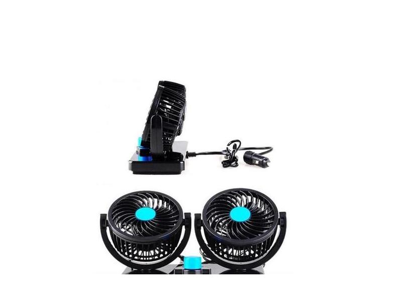 Ventilador automotivo duplo rotativo ajustavel veicular carro van e on