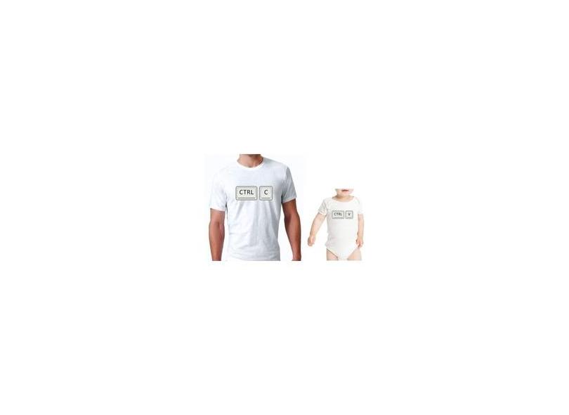 Camiseta E Body Tal Pai Tal Filho Ctrl C Ctrl V com o Melhor Preço é no Zoom