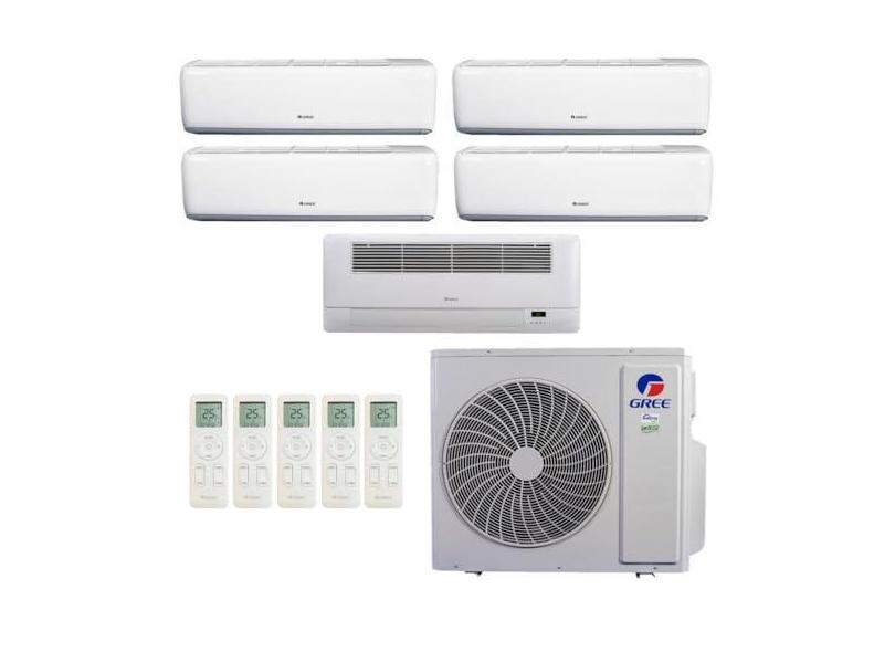 Ar-Condicionado Multi Split Inverter R-32 Gree 42.000 (4x Evap HW 9.000 + 1x Evap Cassete 1 Via 12.000) Quente/Frio 220V