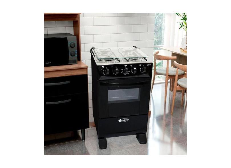 Fogão a Gás Delicato Plus 4 Bocas Acendimento Automatico Preto - Clari