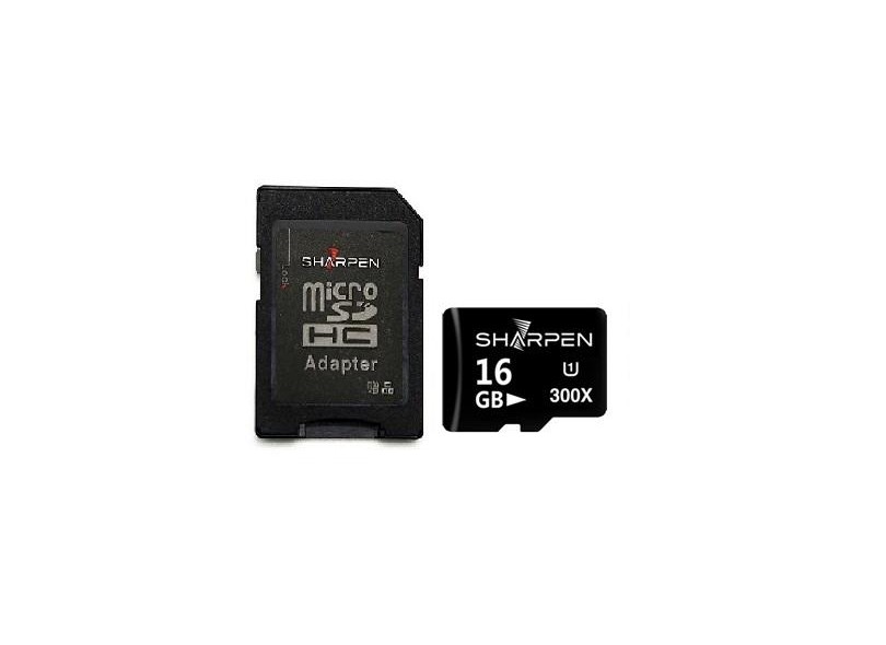 Cartão de Memória Micro SDHC com Adaptador Sharpen 16GB