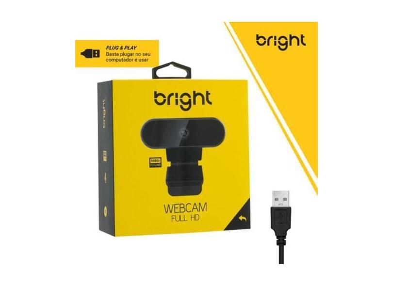 Webcam Bright Full HD 1920 X 1080p, Microfone Embutido, Plug And Play,