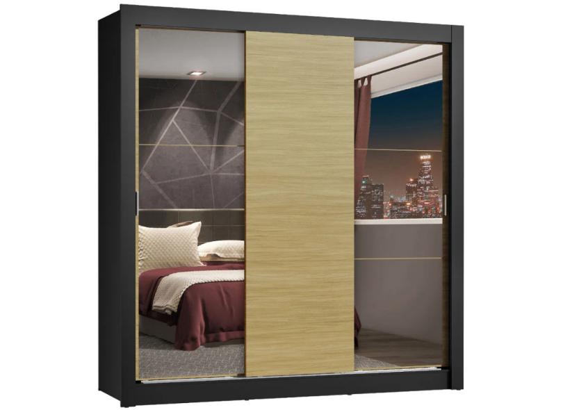 Guarda-Roupa Casal 3 Portas 4 Gavetas com Espelho Lyon Plus 2E Madesa