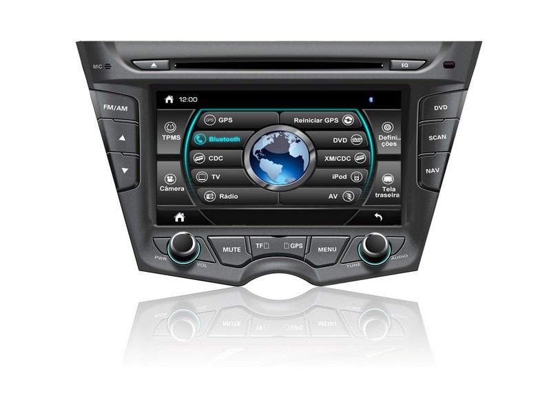 Central Multimídia Automotiva Caska Tela TouchScreen 7" USB Bluetooth Hyundai Veloster CA165