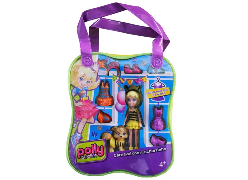 Boneca Polly Carnaval com Cachorro Mattel
