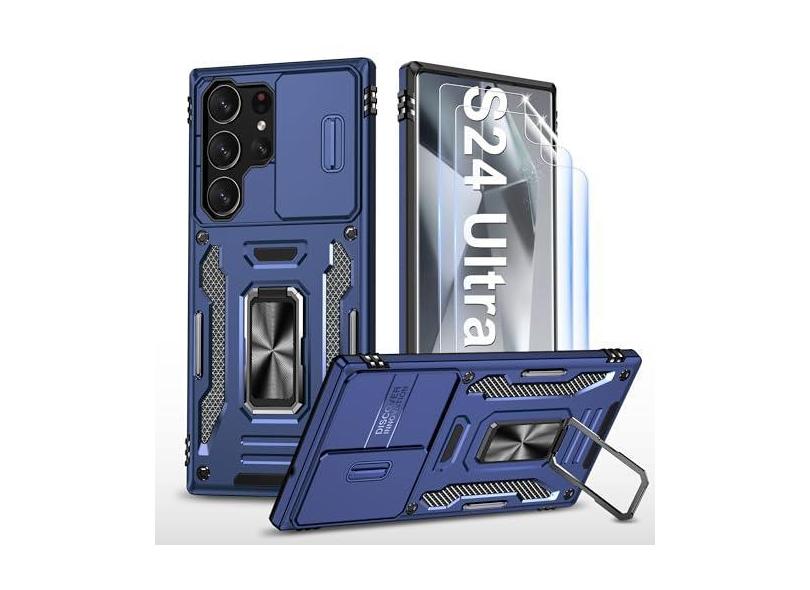Capa para Samsung Galaxy S24 Ultra com capa deslizante para câmera e 2 ...