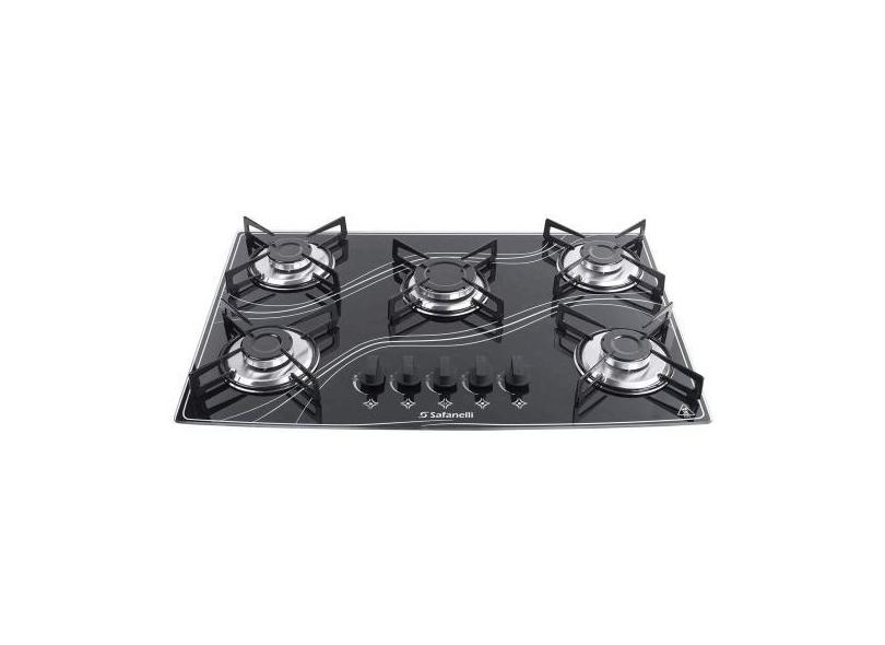 Cooktop 5 Bocas Safanelli a Gás GLP - Line FCL50, Bivolt