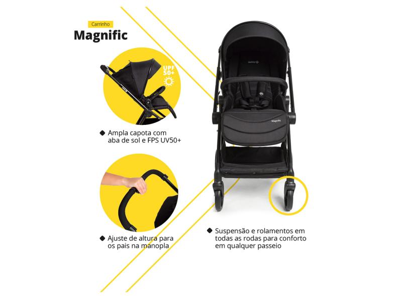 Carrinho de Bebê Travel System com Bebê Conforto Safety 1st Magnific CAX00903