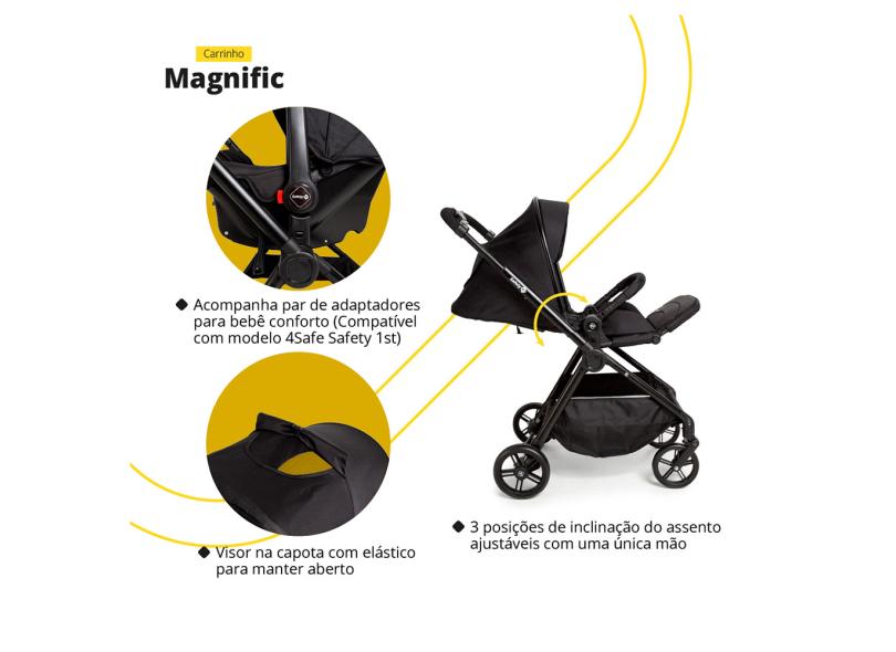 Carrinho de Bebê Travel System com Bebê Conforto Safety 1st Magnific CAX00903