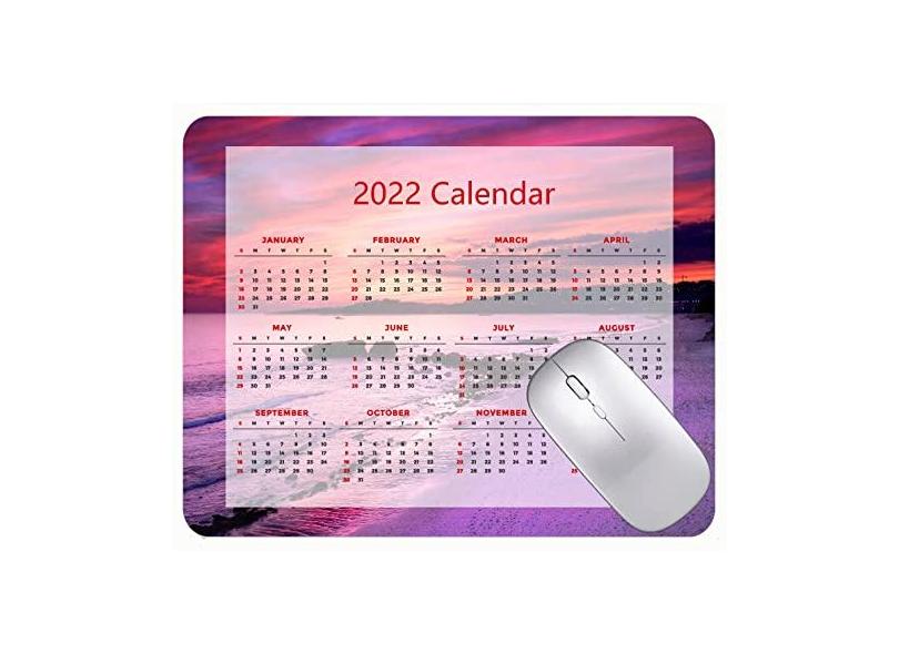 Mouse pad calendário 2022 fonte HD mouse pad gamer praia, mar, pôr do sol, cidade