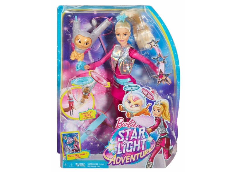 Boneca Barbie Aventura nas Estrelas Barbie e Gatinho Voador Mattel
