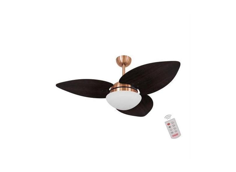 Ventilador De Teto Dormamu Cobre 3 Pás Tabaco 220V Com Controle - Vola