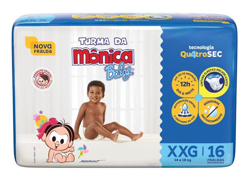 Fralda Turma da Mônica Baby Quatro sec XXG 16 Und 14 - 18kg