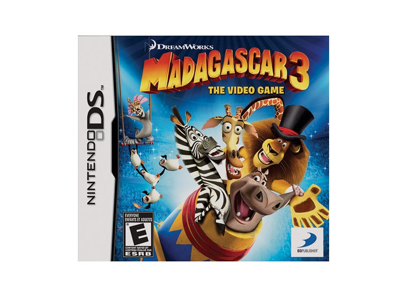Jogo Madagascar 3: The Video Game DreamWorks Nintendo DS