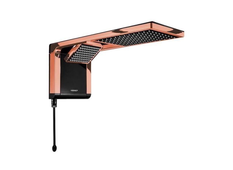 Chuveiro Elétrico Lorenzetti Acqua Duo Eletrônico Preto Rose Gold 127V 5500W - Para Clima Frio