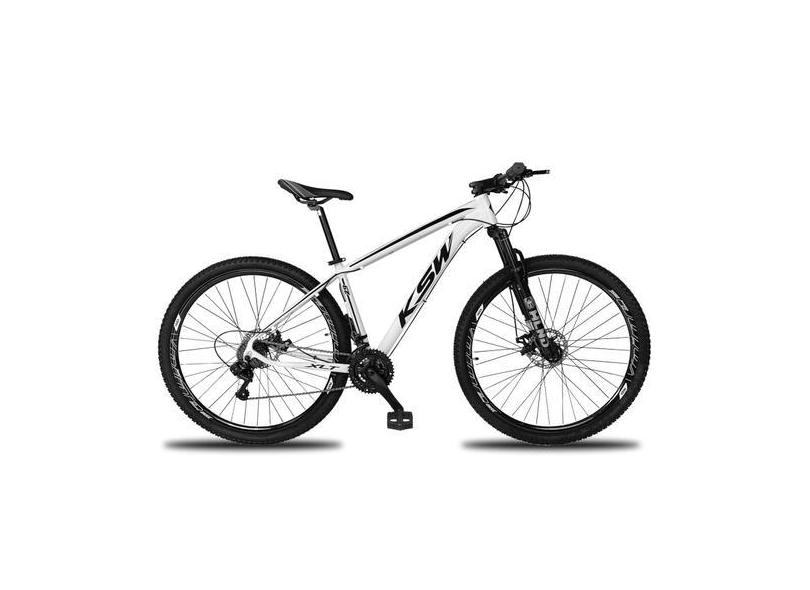 Bicicleta Aro 29 Ksw 27 Marchas Shimano, Freio Hidraulico/k7, Branco, 