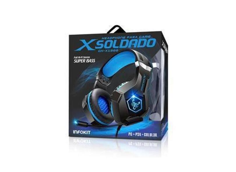 Headset Gamer Fone Xsoldado Gh-X1000 Usb/P2 Ps4/Pc E Celular - Infokit