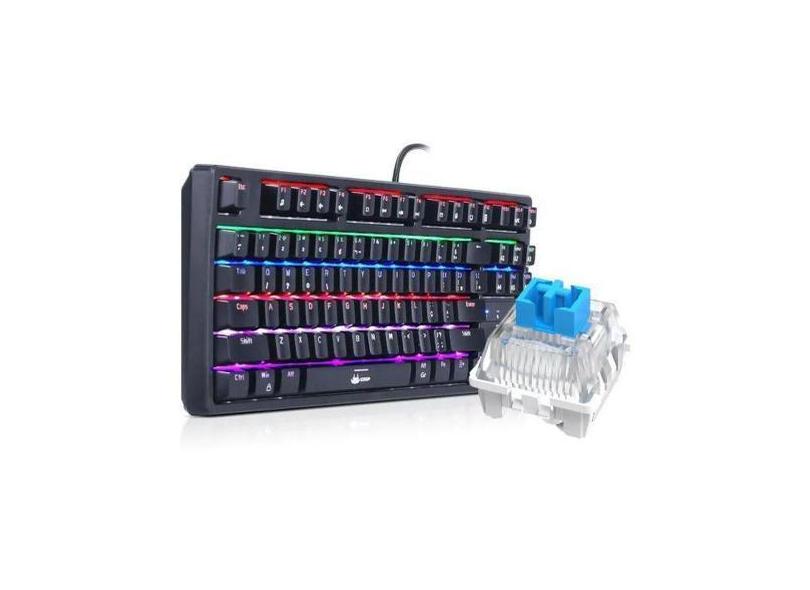 Teclado Gamer Mecânico Pc Usb Computador Rgb Led Switch Azul - KNUP