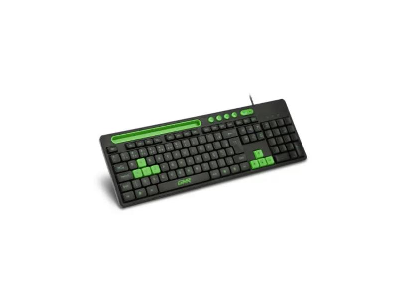 Teclado Multimídia Gamer  e Verde com Suporte de Smartphone Multilaser - TC265