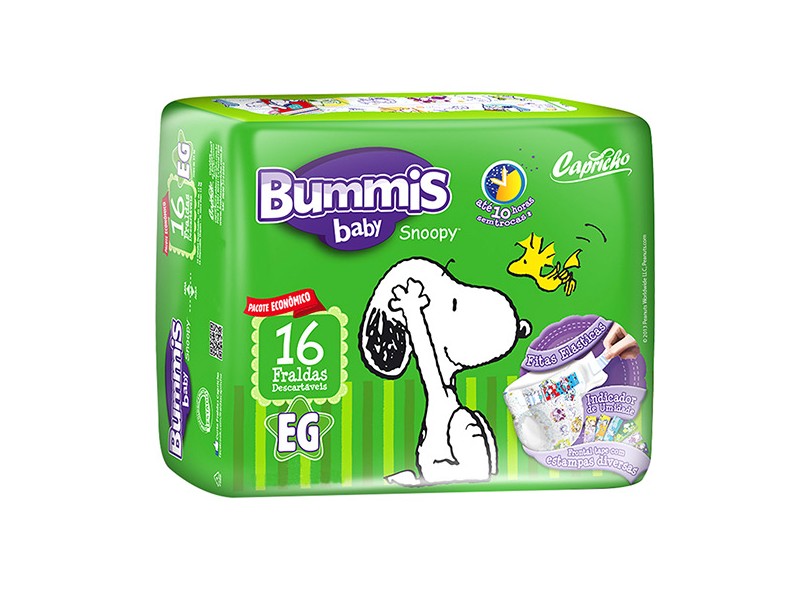 Fralda Capricho Bummis Baby Snoopy XG Econômica 16 Und 13 - 15kg