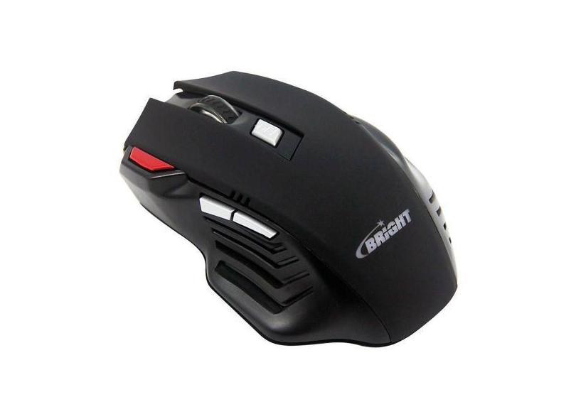 Mouse Gamer Bright Pro, LED, 2400 DPI, Óptico, 7 Botões, Preto - 465