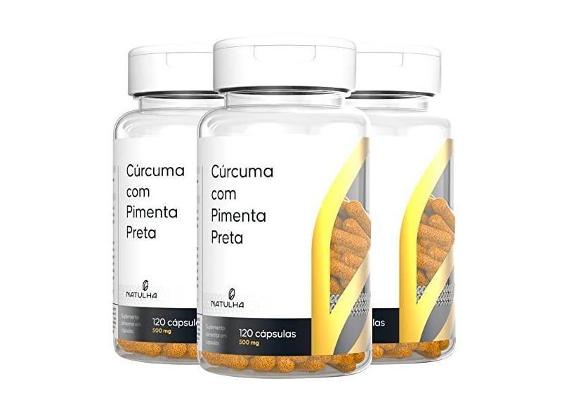 Kit 3x Cúrcuma Longa + Pimenta Preta 120 cápsulas - Natulha