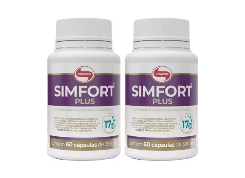 Kit 2X Simfort Plus Mix De Probióticos Vitafor - 120 Caps com o Melhor ...