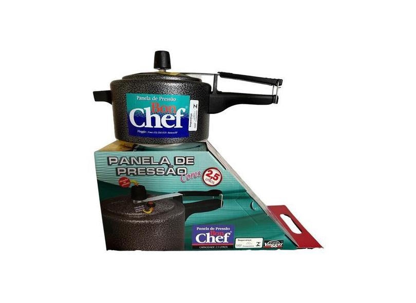 Panela De Pressão 2,5 Litros Craquelada Preta - Vieggio