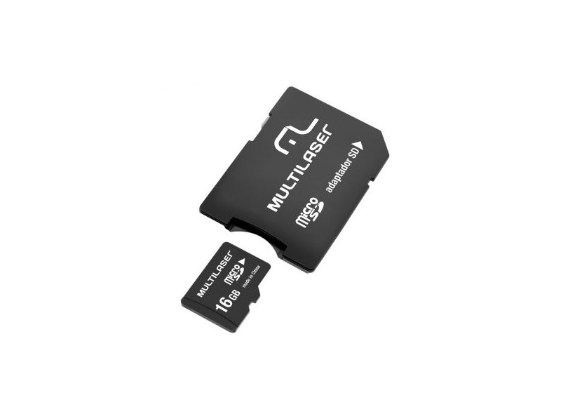 Cartão de Memória Micro SDHC com Adaptador Multilaser 16 GB MC005