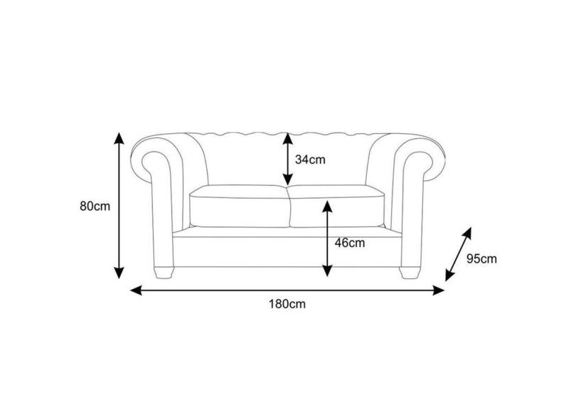 Sofá 2 lugares Couro Chesterfield Gran Belo