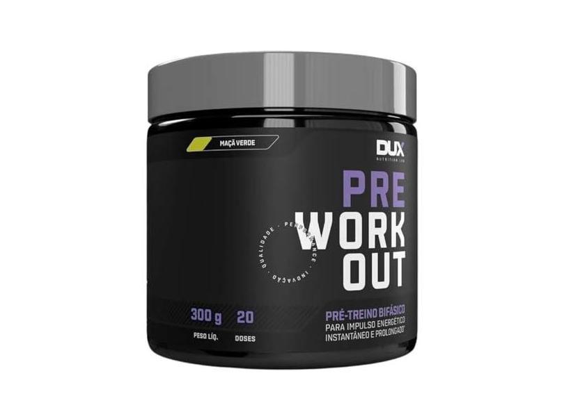 DUX Pré Treino Bifásico Pre Workout Original Sabor Maçã Verde 300G Dux Nutrition