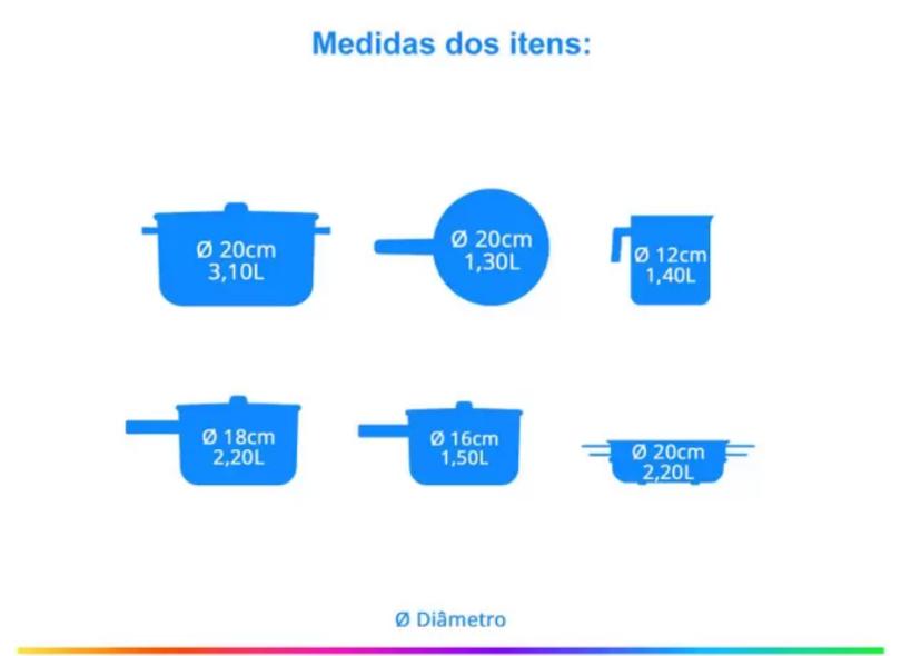 Conjunto de Panelas Aço Inox 10 peça(s) Tramontina Allegra 65660/963