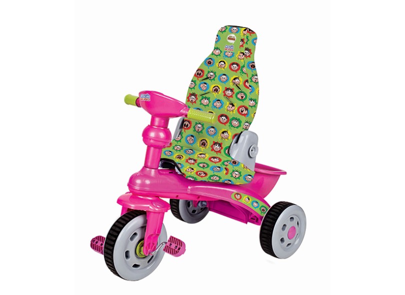 Triciclo Infantil rosa com Empurrador E Protetor Motoca - Magic