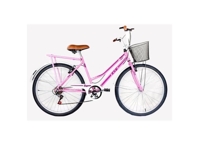 Bicicleta Aro 26 Kls Retro Sport Freio V-Brake 6 Marchas-Feminino