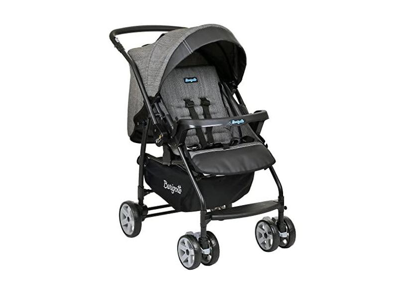 Carrinho de Bebe Reversivel Burigotto Rio K Mesclado Preto