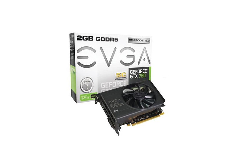 Placa de Video NVIDIA GeForce TX 750 2 GB DDR5 128 Bits EVGA 02G-P4-2756-KR