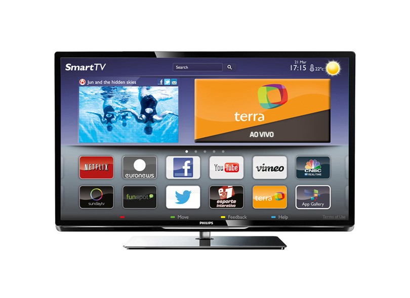 TV LED 47" Smart TV Philips Série 5000 Full HD 4 HDMI Conversor Digital Integrado 47PFL5007G/78