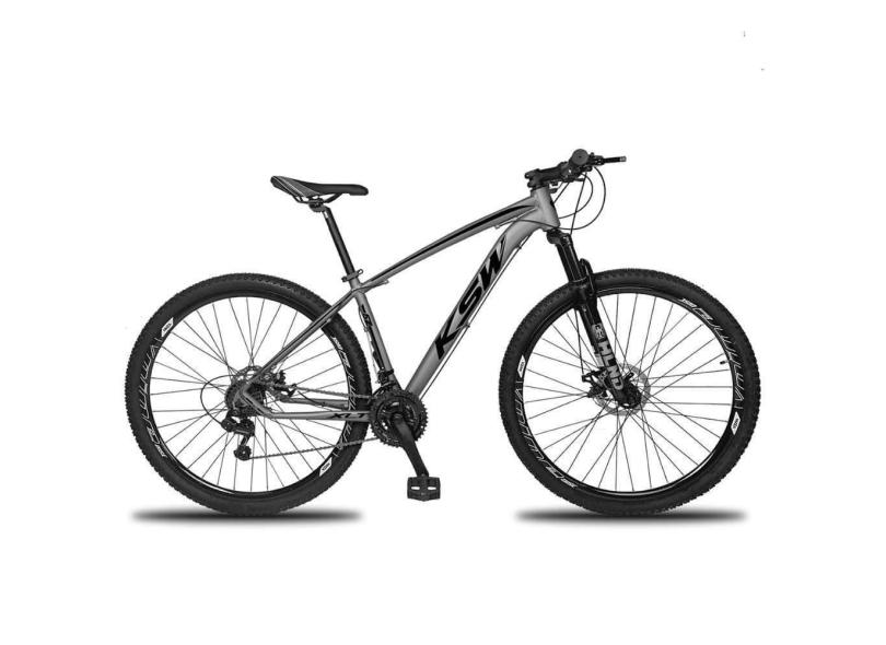 Bicicleta Aro 29 Ksw Xlt 24 Marchas Shimano E Freios A Disco Quadro 19&quot; Grafite-preto