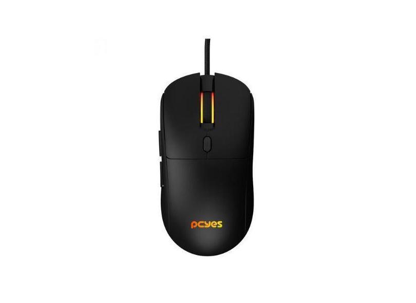 Mouse Gamer Pcyes Basaran Black Vulcan - 12400 Dpi - Rgb - 6 Botoes - 