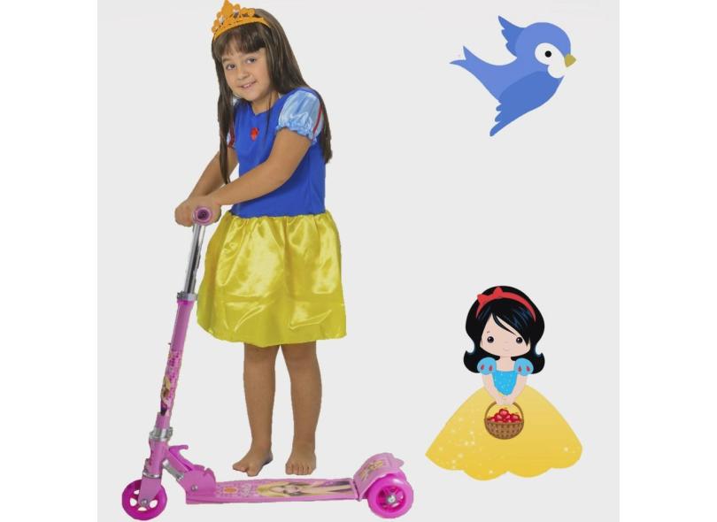 Patinete Infantil Radical Dobrável com 3 Rodas mais Fantasia