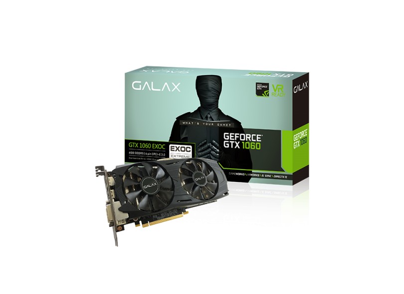 Placa de Video NVIDIA GeForce GTX 1060 6 GB GDDR5 192 Bits Galax 60NRH7DVM6EC